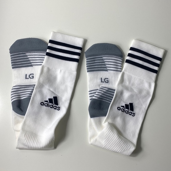 NWOT Adidas Men’s Copa Zone Cushion Over the Calf Socks, White Size L - Picture 2 of 2